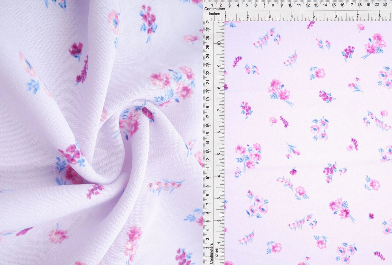 1 Yard Cey Ditsy Floral Print Fabric Soft Lightweight Drapey Material 58/59" Wide